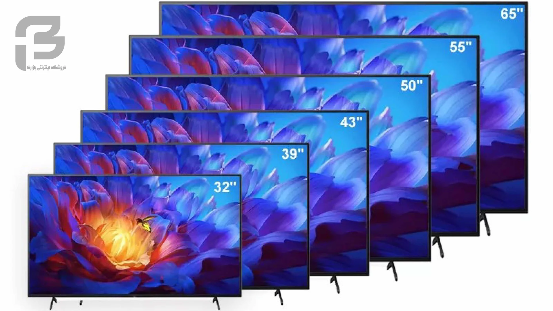 سایزهای متداول انواع تلویزیون‌ شیائومی شامل 32 اینچ، 43 اینچ، 55 اینچ، 65 اینچ، 75 اینچ یا بزرگتر است.